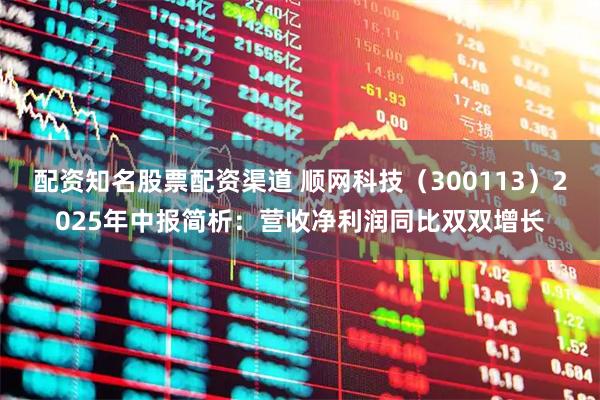 配资知名股票配资渠道 顺网科技（300113）2025年中报简析：营收净利润同比双双增长